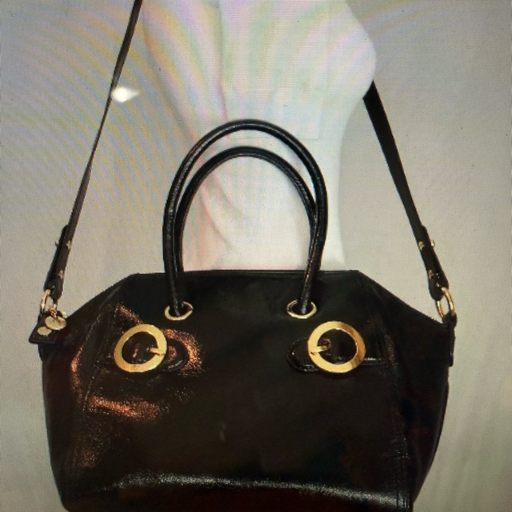 Milly Black and Gold Shoulder Bag with Elegant Design